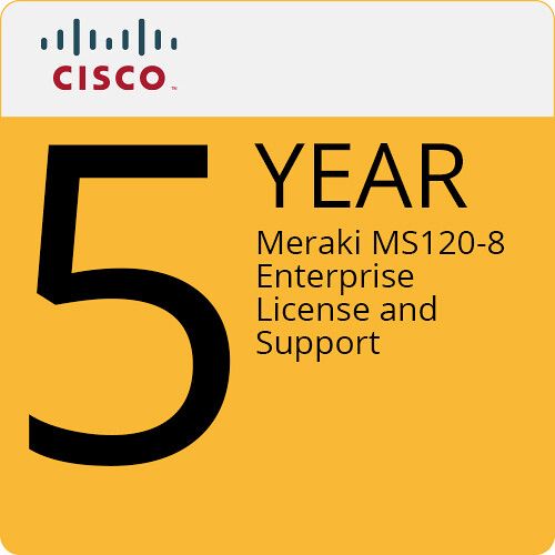  Cisco MS120-8 Access Switch with 5-Year Enterprise License and Support