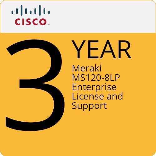  Cisco MS120-8LP Access Switch with 3-Year Enterprise License and Support