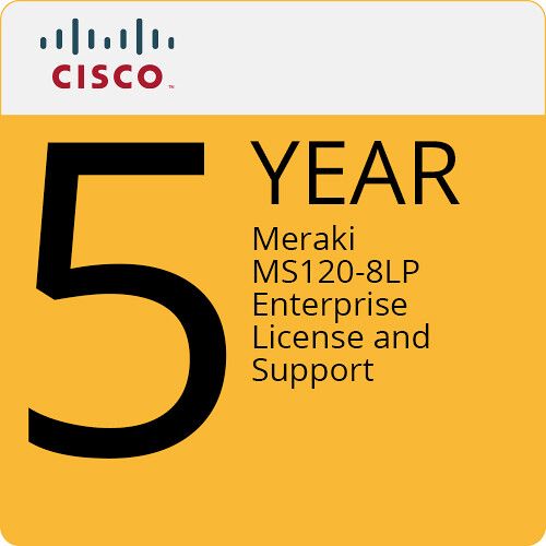  Cisco MS120-8LP Access Switch with 5-Year Enterprise License and Support