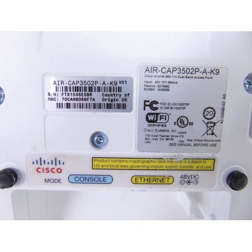  CISCO SYSTEMS - ENTERPRISE CISCO AIR-CAP3502P-A-K9  Aironet 3502P IEEE 802.11n 300 Mbps Wireless Access Point