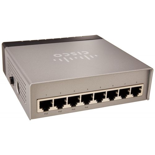  Cisco SG200-08P 8-port (4 Reg + 4 PoE) Gigabit PoE Smart Switch (SLM2008PT-NA)