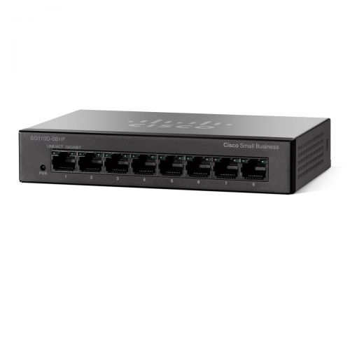  Cisco Systems Cisco SYSTEMS 8-Port PoE Gigabit Desktop Switch (4 Reg and 4 PoE) SG110D08HPNA