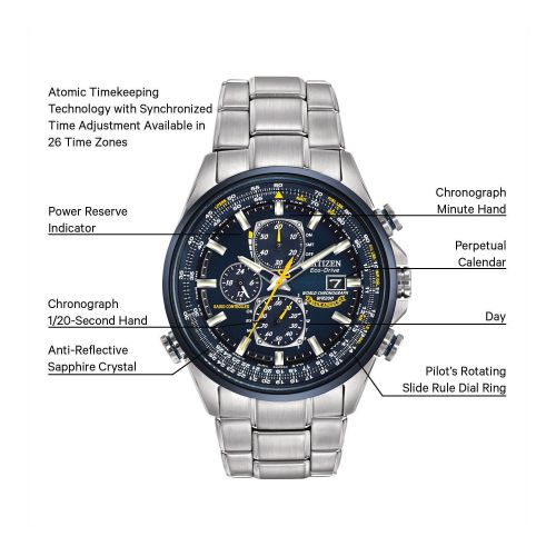  Citizen Mens AT8020-54L Eco-Drive Blue Angels World Chronograph AT Watch by Citizen