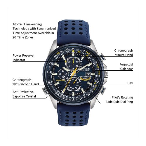  Citizen Mens AT8020-03L Eco-Drive Blue Angels World Chrono A-T Watch by Citizen