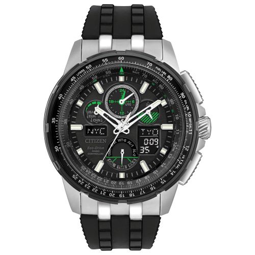  Citizen Mens JY8051-08E Eco-Drive Skyhawk Atomic Timekeeping Black Polyurethane Watch by Citizen