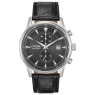 Citizen Mens Grey Leather Dial Eco-Drive Watch by Citizen