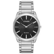 Citizen Mens Eco-Drive Black Dial Stainless Steel Watch by Citizen