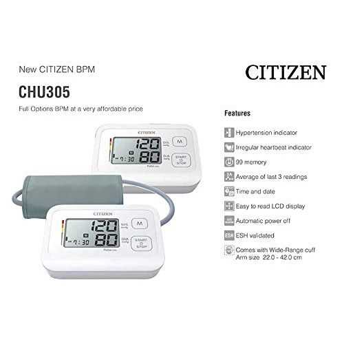  Citizen Digital Blood Pressure Arm Monitor