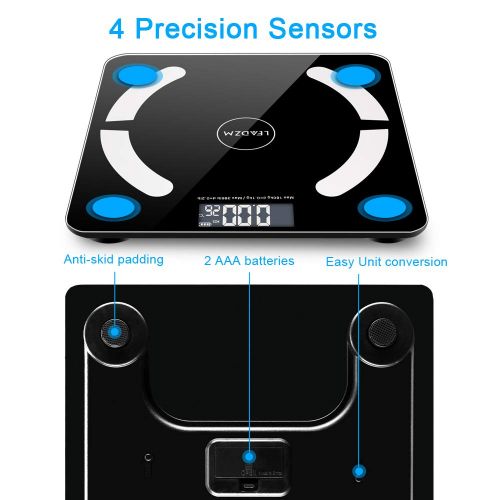  Civilys civilys Bluetooth Smart Body Fat Scale Wireless Digital Bathroom Scales Weight Scale BMI Scale Body...