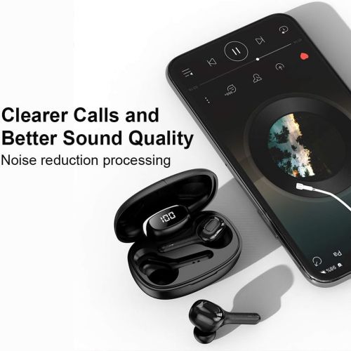  [아마존베스트]Cjc Language Translator Device - Supports 19 Languages, Real Time Voice Translator Earbuds, Wireless Bluetooth 5.0 Translation Earphones with Charging Case, Suitable for iOS & Android