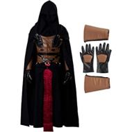 ClSSTEV Mens Darth Revan Cosplay Costume Full Set Outfits Halloween Tunic Hooded Robe Knight Costume