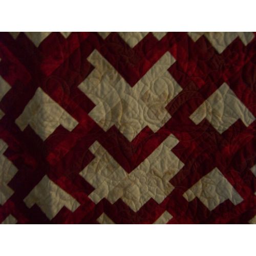  Clairestjames13 quilt red and white pathwork courtepointe