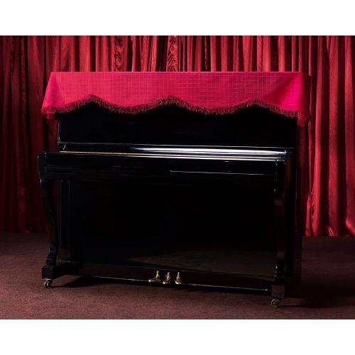  Clairevoire Upright Piano Top Cover [Classic Wine] | Double layered with inner lining | Minimalist & Modern Design | Protects against dust and scratches | Suitable for all vertical