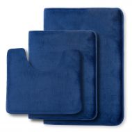Clara Clark Non Slip Memory Foam Tub-Shower Bath Rug Set, Includes 1 Small Size 17 x 24 in. 1 Large Size 20 X 32 in. 1 Contour Rug 24 x 19 In. - Royal Blue