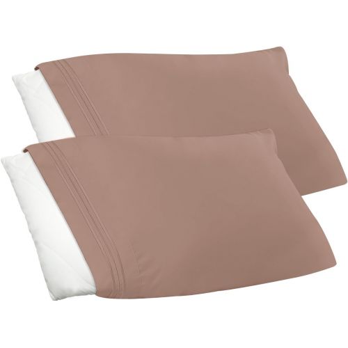  Clara Clark 3Pc Sheet Set, Premier 1800 Collection - Double Brushed Microfiber, Hypoallergenic, Wrinkle free, 3 Piece Set 1 Fitted sheet 2 Pillowcases, King Taupe Sand