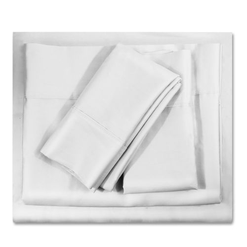  Clara Clark - 400-Thread-Count, 100-Percent Egyptian Cotton deep Pocket Super Soft Sheet Set, Twin Size White, Solid