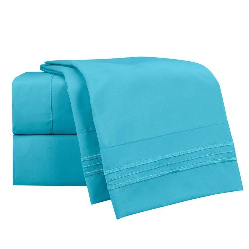  Clara Clark 4 Piece Sheet Set Deep Pocket Brushed Microfiber 1800 Bedding Hypoallergenic, Wrinkle, Fade & Stain Resistant