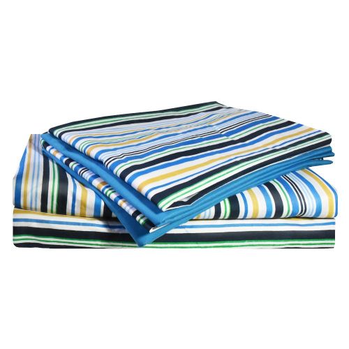 Printed Bed Sheet Set, King Size - Striped - By Clara Clark, 6 Piece Bed Sheet 100% Soft Brushed Microfiber, With Deep Pocket Fitted Sheet, 1800 Luxury Bedding Collection, Hypoalle