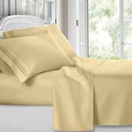 Clara Clark 4 Piece Sheet Set Deep Pocket Brushed Microfiber 1800 Bedding Hypoallergenic, Wrinkle, Fade & Stain Resistant