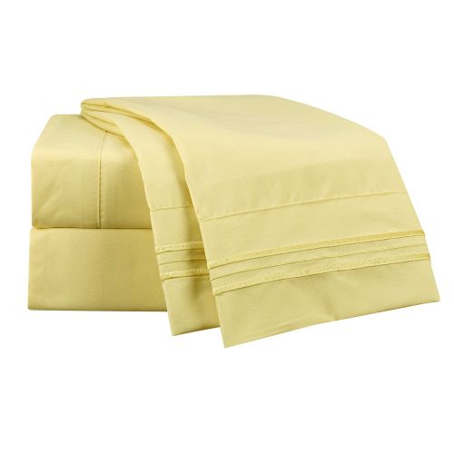  Clara Clark 4 Piece Sheet Set Deep Pocket Brushed Microfiber 1800 Bedding Hypoallergenic, Wrinkle, Fade & Stain Resistant