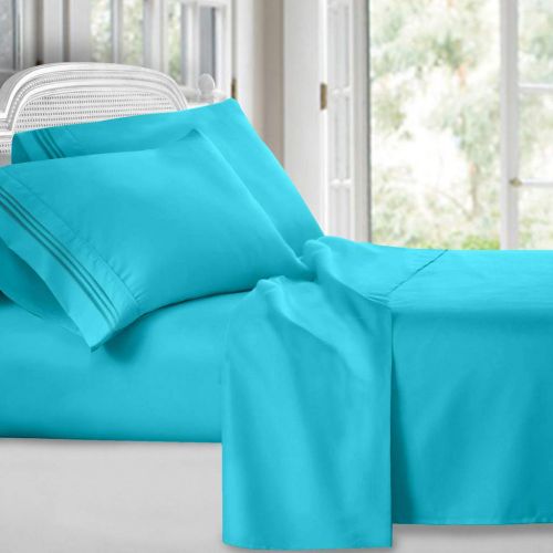  Clara Clark 4 Piece Sheet Set Deep Pocket Brushed Microfiber 1800 Bedding Hypoallergenic, Wrinkle, Fade & Stain Resistant