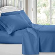 Clara Clark 4 Piece Sheet Set Deep Pocket Brushed Microfiber 1800 Bedding Hypoallergenic, Wrinkle, Fade & Stain Resistant