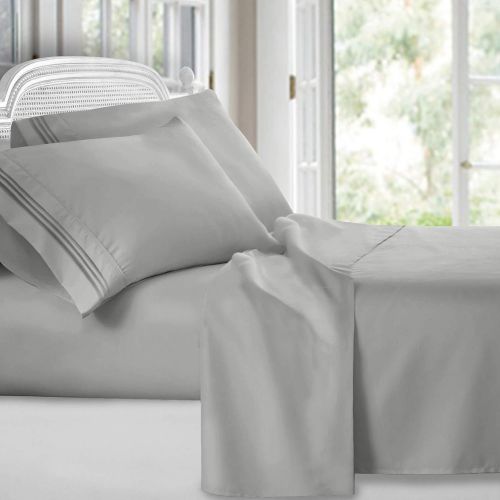  Clara Clark 4 Piece Sheet Set Deep Pocket Brushed Microfiber 1800 Bedding Hypoallergenic, Wrinkle, Fade & Stain Resistant