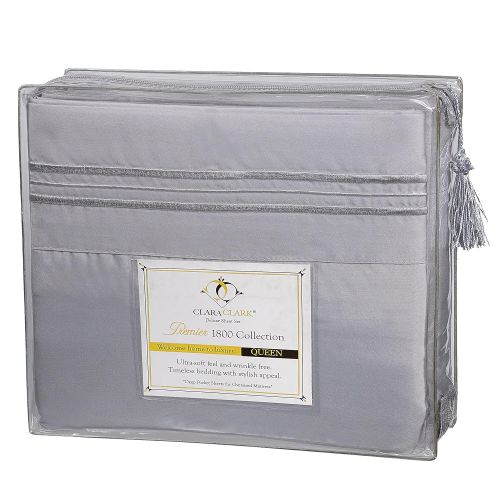  Clara Clark 4 Piece Sheet Set Deep Pocket Brushed Microfiber 1800 Bedding Hypoallergenic, Wrinkle, Fade & Stain Resistant