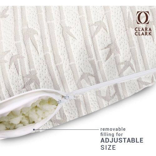 [아마존 핫딜] Clara Clark Bamboo Shredded Memory foam Queen/Standard Size Pillow with removable Washable Pilloecover Set of 2