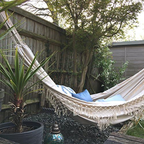  Clara Shade Sails Elfenbein weisse Leinwand Hangematte brasilianischen Doppel-Extra-grosse Quasten Outdoor Indoor Garden Camping Portable natuerliche Creme