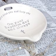 /ClareyClayworks Ready to Ship Baptism Bowl Ceramic Bowl for Pouring Christening Waters during Baptism - Christening Gift