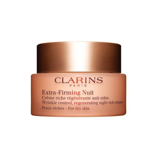  Clarins Extra-Firming Nuit Wrinkle Control Regenerating Night Rich Cream Dry Skin, 1.6 Ounces