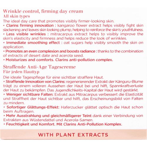  Clarins Extra Firming Day Wrinkle Lifting Cream for All Skin Type, 1.7 Ounce