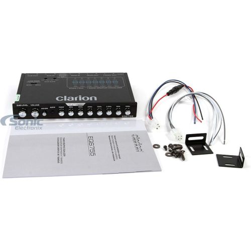  Clarion EQS755 7-Band Car Audio Graphic Equalizer with Front 3.5mm Auxiliary Input, Rear RCA Auxiliary Input and High Level Speaker Inputs