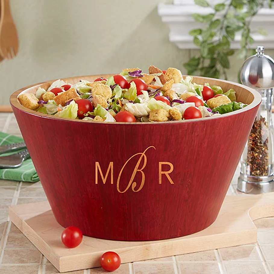  Classic Celebrations Monogram Bamboo Serving Bowl