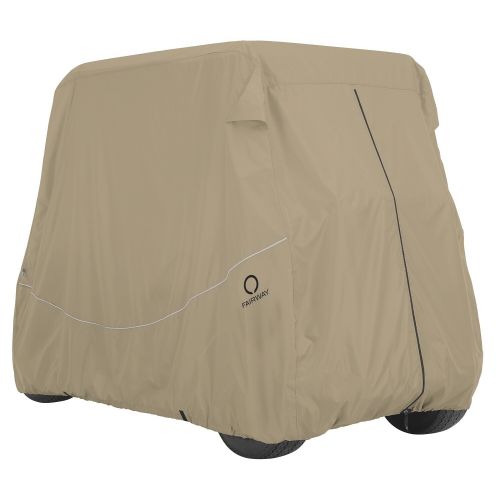  Classic Accessories Fairway Golf Car Quick-Fit Cover Long Roof, Khaki