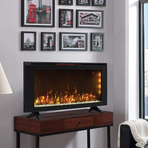  Classicflame 42” Wall-Mounted Infrared Quartz Electric Fireplace Heater with Display Stand & Remote control with 2 AAA batteries included