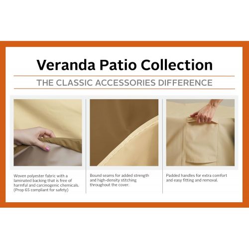  Classic Accessories 78942 Veranda Round Patio Table & Chair Set Cover, Large, Pebble