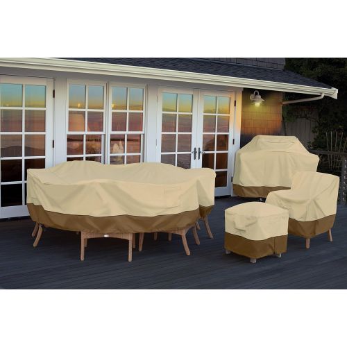  Classic Accessories Veranda Rectangular/Oval Patio Table & Chair Set Cover, Medium