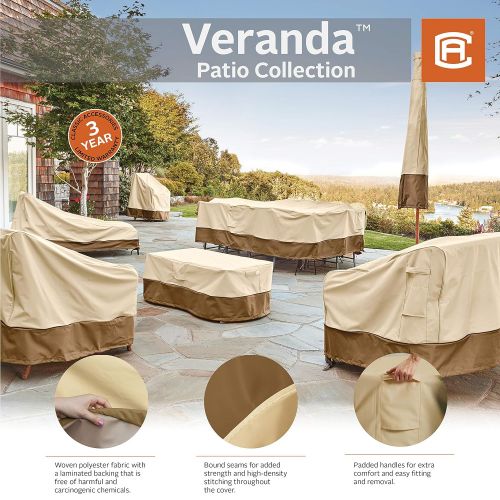  Classic Accessories Veranda Rectangular/Oval Patio Table & Chair Set Cover, Medium