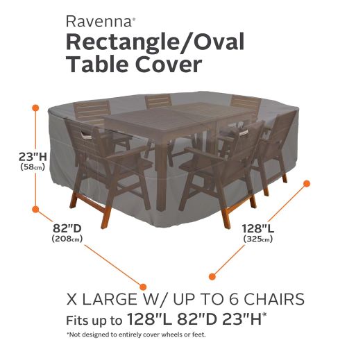  Classic Accessories Ravenna Oval/Rectangular Patio Table & Chair Cover, Large