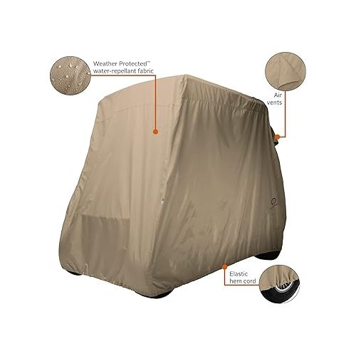  Classic Accessories Fairway Short Roof 2-Person Golf Cart Cover