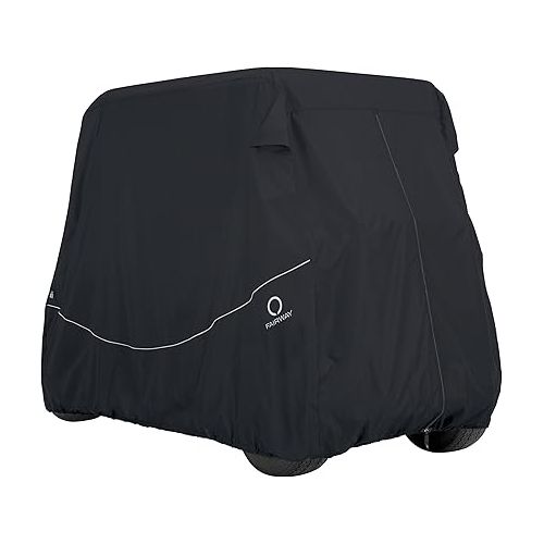  Classic Accessories Fairway Long Roof 4-Person Golf Cart Quick-Fit Cover, Black