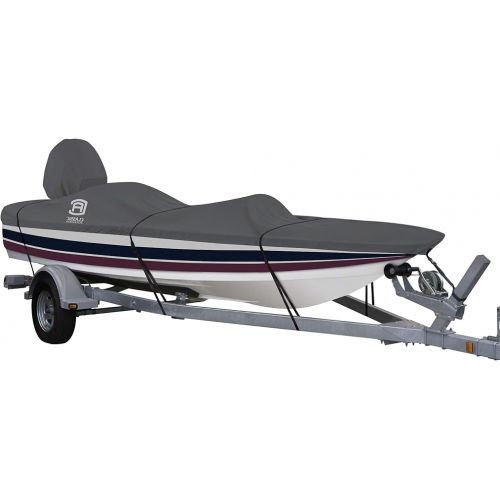  Classic Accessories StormPro Dark Grey Heavy-Duty Outboard Ski-Boat Cover, Fits boats 15' 6