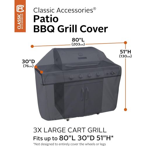  Classic Accessories Water-Resistant 80 Inch BBQ Grill Cover