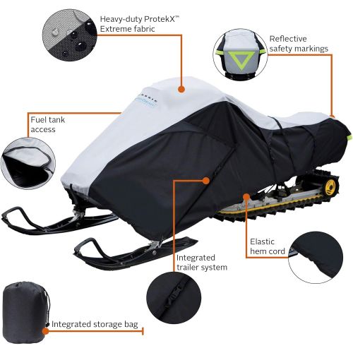  [아마존베스트]Classic Accessories 71837 SledGear Deluxe Snowmobile Travel Cover, Large,Black,Snowmobiles 101 - 118 L