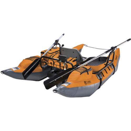  Classic Accessories Colorado XT Inflatable Pontoon Boat With Transport Wheel & Motor Mount - Pumpkin