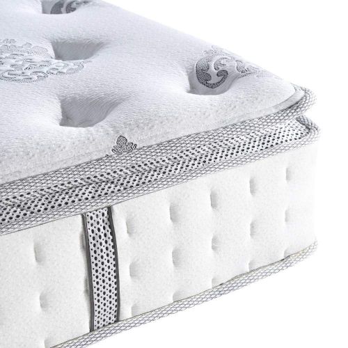  Classic Brands Mercer Pillow Top Cool Gel Memory Foam and Innerspring Hybrid 12 Mattress, California King, White