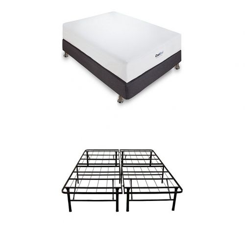  Classic Brands Cool Gel 8-Inch Memory Foam Mattress with 14-Inch Platform Bed Frame, California King