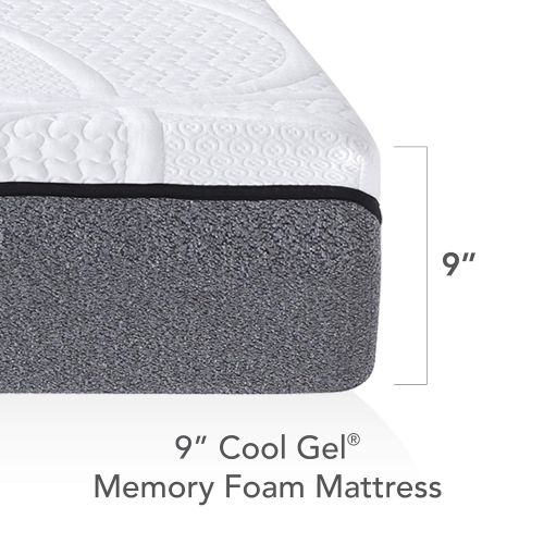  Classic Brands Cool Gel Memory Foam 9-Inch Mattress, Twin XL